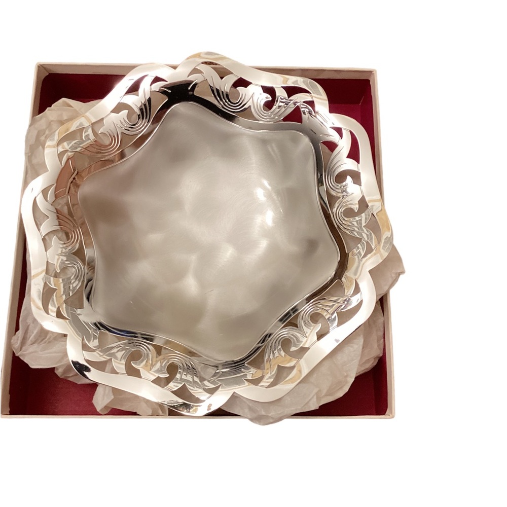 Vintage WMF Ikora SilverPlated Footed Fruit Bowl. In Original Box 7.5 X 7.5